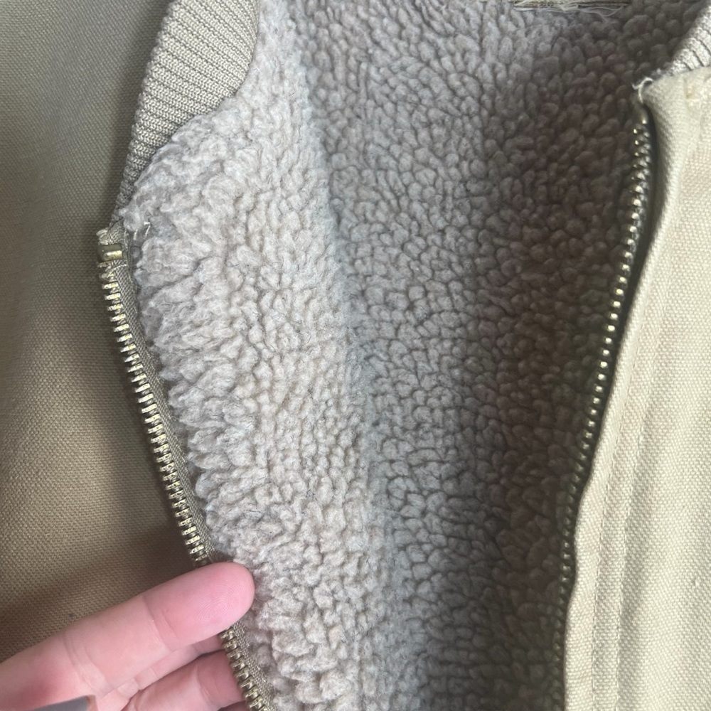 BERNE Sherpa Lined HEAVY Full Zip Utility Vest — no size tag — see measurements - Picture 8 of 11